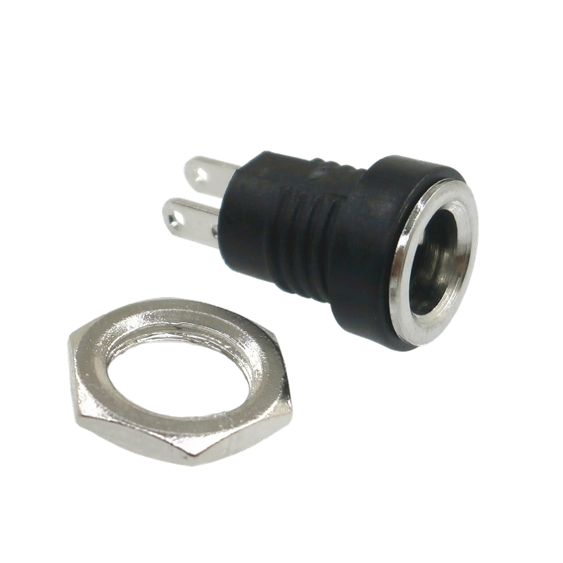 5.5×2.1mm‌螺纹两脚焊线式DC电源插座 仪器仪表直流电源孔
