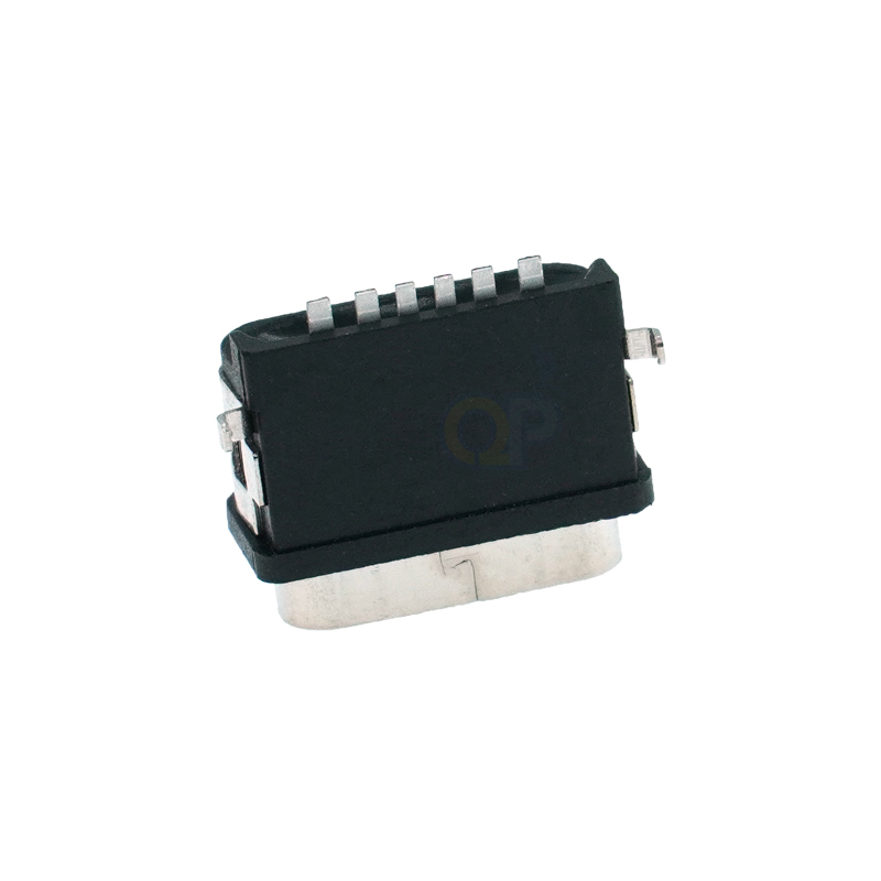 6P两脚沉板0.8mm防水Type-C母座 IPX7体长8.2mm卧式贴片PD快充充电口